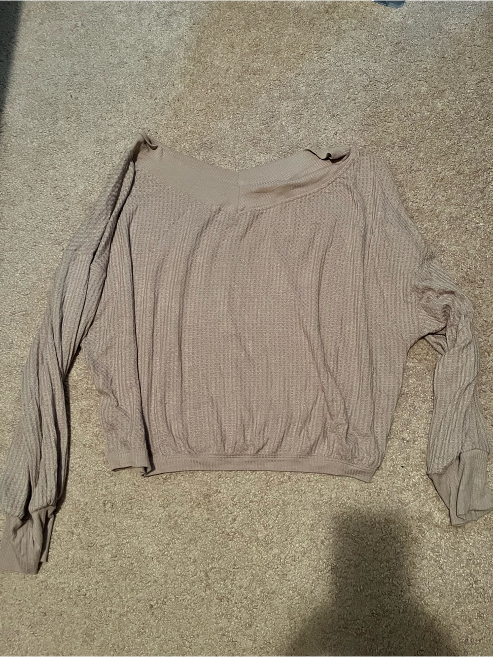 Pink Lily Lightweight Knit Blouse - Taupe